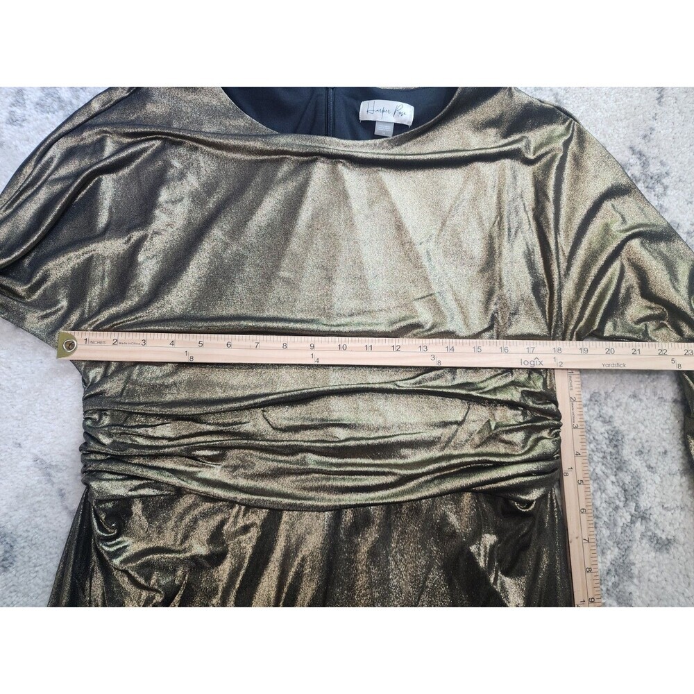 Women Harper Rose Gold Dress 3/4 Cinched Sleeve Boatneck Sheath Dress Size 14 - Picture 4 of 14